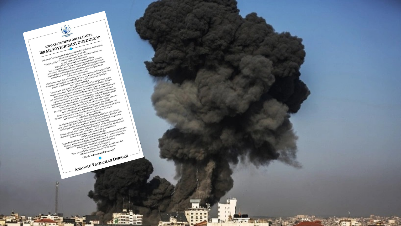 İsrail’in Gazze’ye yönelik soykırıma varan saldırılarına gazetecilerden tepki geldi. Anadolu