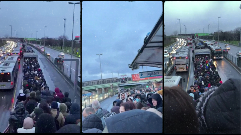 İstanbullunun çilesi bitmiyor! Altunizade metrobüs durağında insan seli