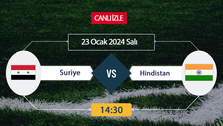 Suriye Hindistan canlı ŞİFRESİZ DONMADAN İZLE! Suriye Hindistan Smartspor (23 OCAK) CANLI İZLE!
