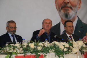 Mersin’in Tarsus ilçesinde temaslarda bulunan Memleket Partisi Genel Başkanı Muharrem