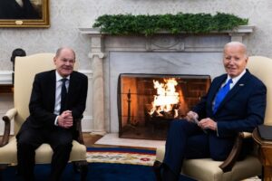 ABD Başkanı Joe Biden ile Almanya Başbakanı Olaf Scholz Beyaz
