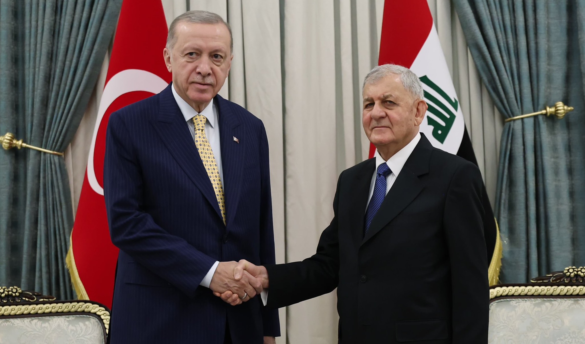 Cumhurbaşkanı Recep Tayyip Erdoğan, Bağdat’ta Irak Cumhurbaşkanı Abdullatif Reşid ile