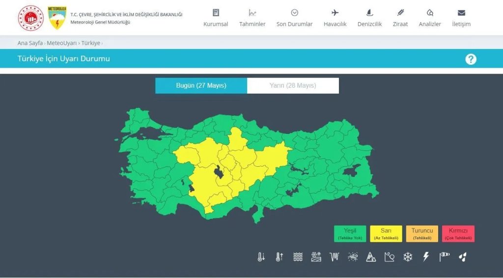 Ankara Dahil 13 Kente Sarı Kodlu Uyarı