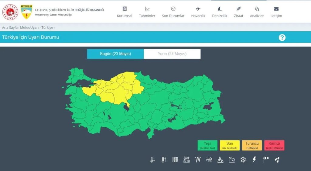 71 İle Kuvvetli Sağanak Uyarısı