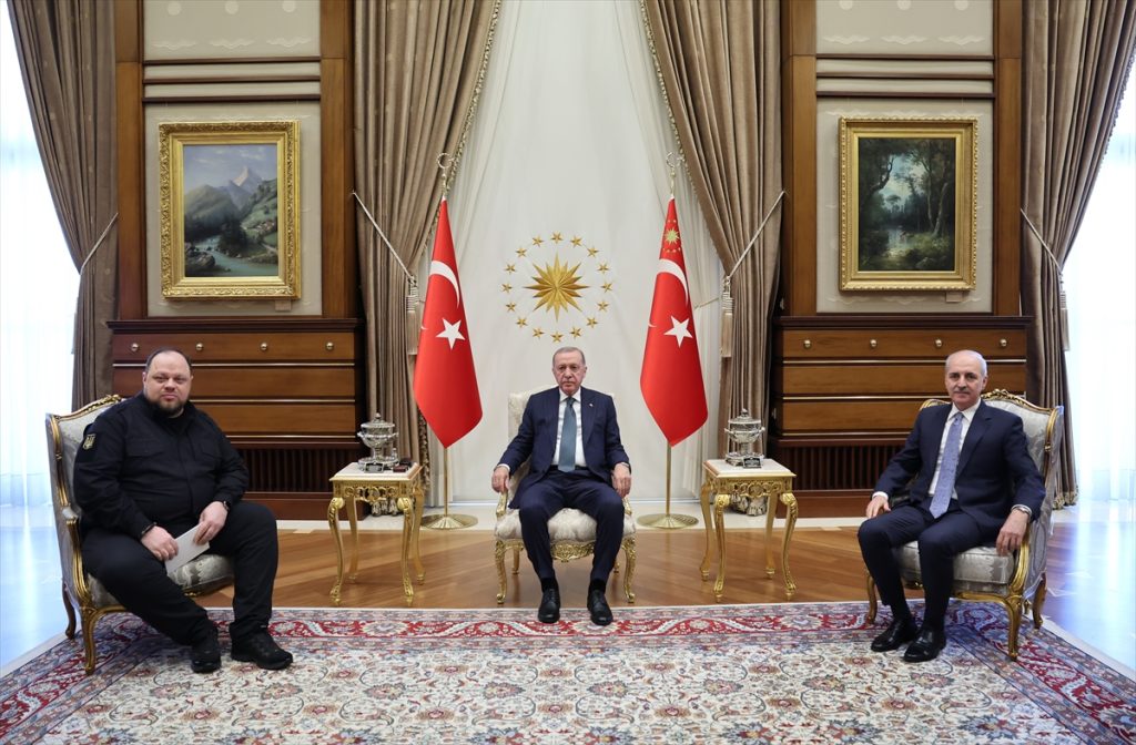 Cumhurbaşkanı Erdoğan, Ukrayna Meclis Başkanı Stefanchuk'u Kabul Etti