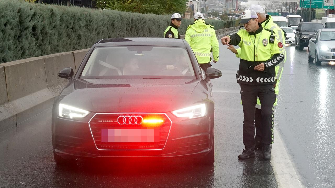 çakarlı araç denetimi