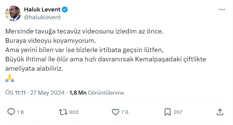 Mersin'de Mide Bulandıran Tavuğa Tecavüz Olayı! Haluk Levent Ne Dedi?