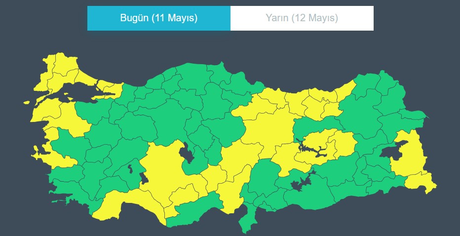 Meteoroloji'den 29 Kente Sarı Kodlu Alarm