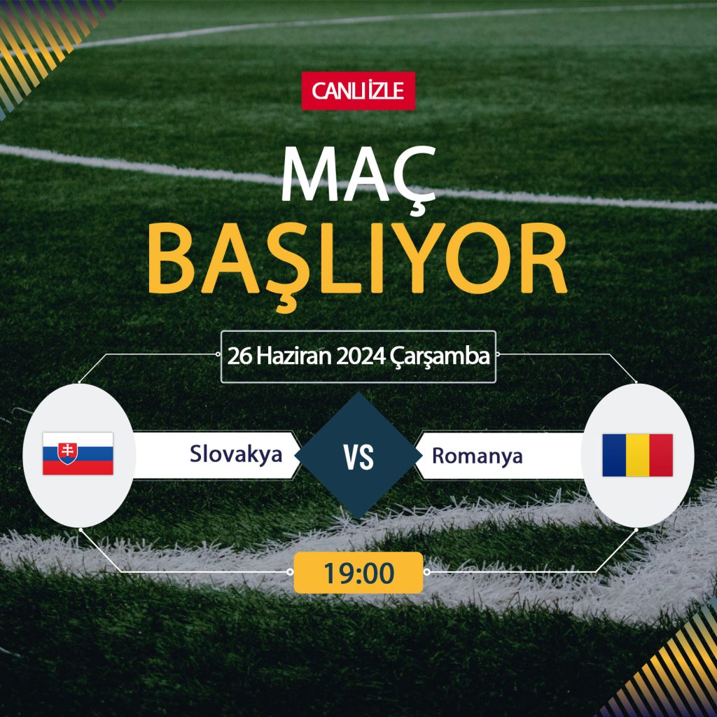 Slovakya Romanya maçı TRT 1, TARAFTARIUM 24 CANLI İZLE! Avrupa Şampiyonası Slovakya Romanya Canlı Donmadan Şifresiz izleme linki 26 HAZİRAN 2024