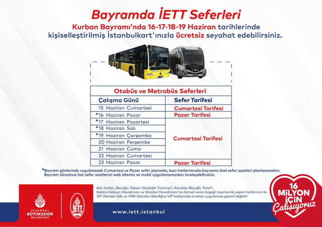 Marmaray 2024 Kurban Bayramında Kaça Kadar Açık? 2024 Kurban Bayram'ında İETT saatleri nasıl olacak?