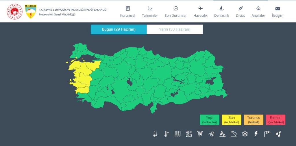 Meteoroloji'den 6 İle Sarı Kodlu Uyarı