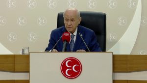 MHP Genel Başkanı Devlet Bahçeli, parti genel merkezinde basın toplantısı