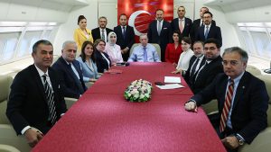 Cumhurbaşkanı Recep Tayyip Erdoğan, Kazakistan ziyareti dönüşünde uçakta gazetecilere açıklamalarda