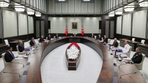 Cumhurbaşkanlığı Külliyesi’ndeki Yüksek Askeri Şura toplantısına Şura üyeleri ,Cumhurbaşkanı Yardımcısı