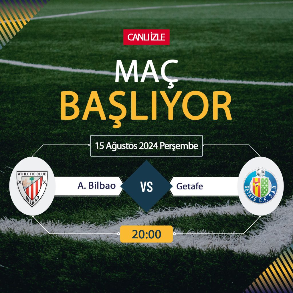 CANLI İZLE Athletic Bilbao Getafe ŞİFRESİZ Taraftarium, S Sport, Taraftarium24, Justin TV nereden izlenir, şifresiz kanallar 15 Ağustos 2024 Athletic Bilbao Getafe maçını ŞİFRESİZ donmadan CANLI İZLE, S Sport CANLI YAYIN TV Bilbao Getafe maçı ne zaman?