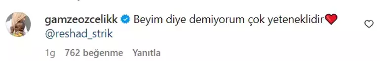 Gamze Özçelik'ten Eşi Reshad Strik'i "Beyim Diye Demiyorum, Çok Yeteneklidir!" Sözleriyle Övdü