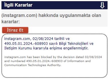 Instagram'a Erişim Engeli