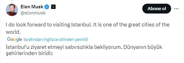 Yusuf Dikeç Elon Musk'ı Türkiye'ye Davet Etti, Musk'tan Cevap Gecikmedi