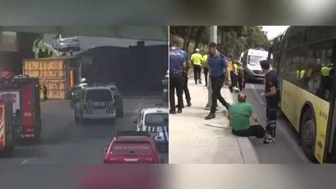 Bakırköy sahil yolunda Florya istikametine seyir halinde olan bir tır,