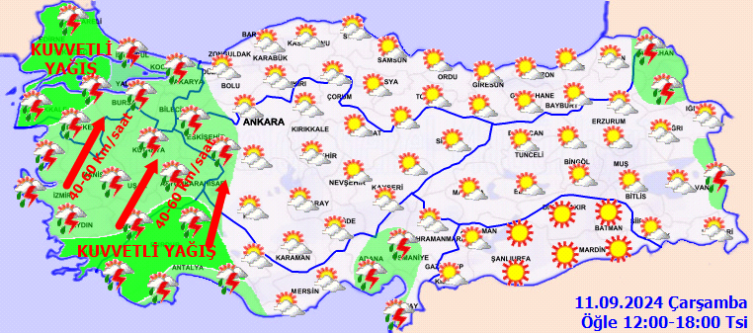 7 İl İçin Sarı Kodlu Uyarı: Kuvvetli Yağış Geliyor