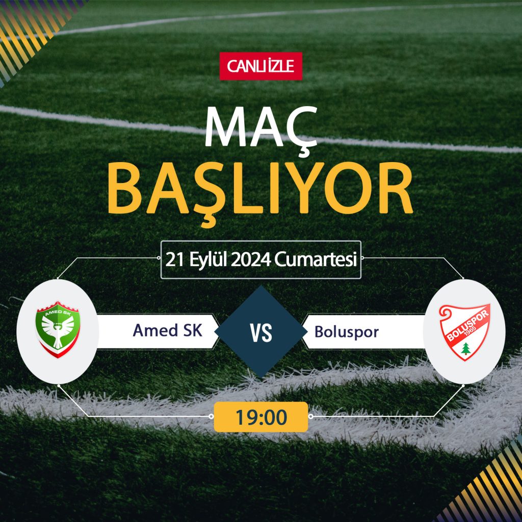 Amed Boluspor maçı Bein Sports MAX, TARAFTARIUM 24 CANLI İZLE! Amed SK Boluspor Canlı Donmadan Şifresiz izleme linki 21 EYLÜL 2024 Amed SK Boluspor Canlı Donmadan Şifresiz izleme linki