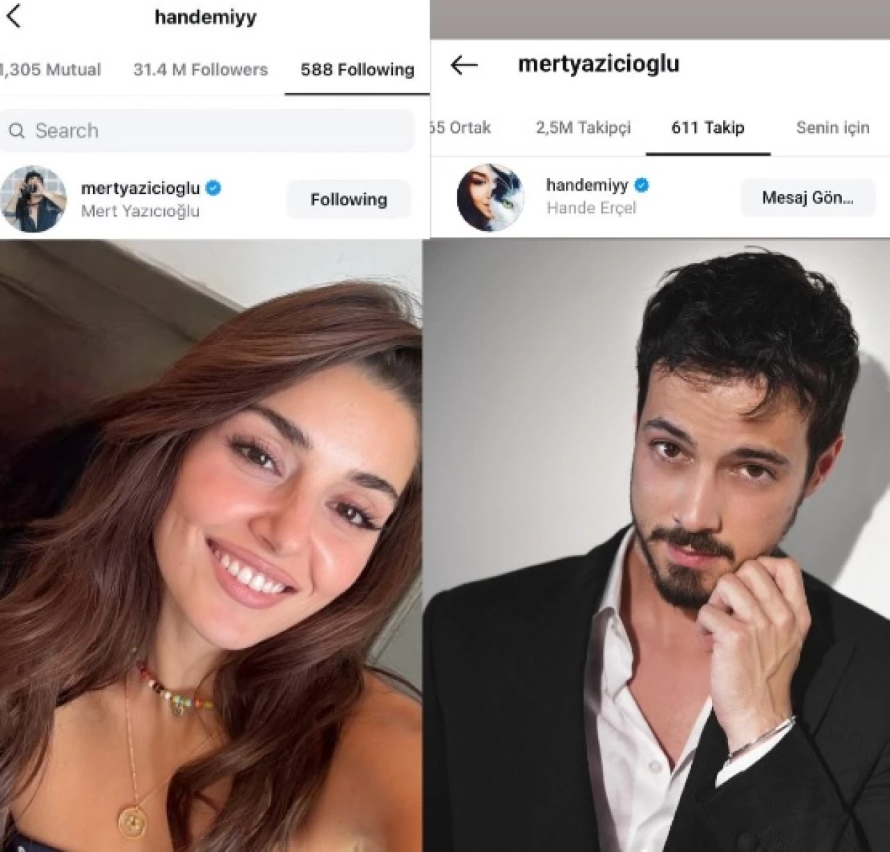 Hande Erçel ve Mert Yazıcıoğlu Neden Takipleşti? Yeni Projede Birlikte mi Yer Alacaklar?