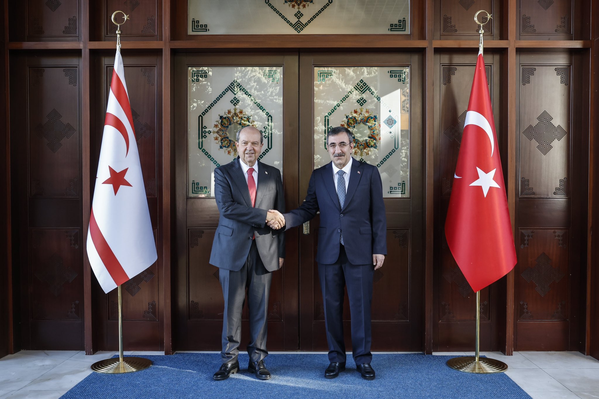 Cumhurbaşkanı Yardımcısı Cevdet Yılmaz, KKTC Cumhurbaşkanı Ersin Tarar ile Ankara’da