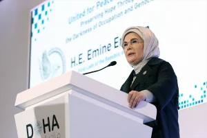Cumhurbaşkanı Recep Tayyip Erdoğan’ın eşi Emine Erdoğan, Doha Forum 2024