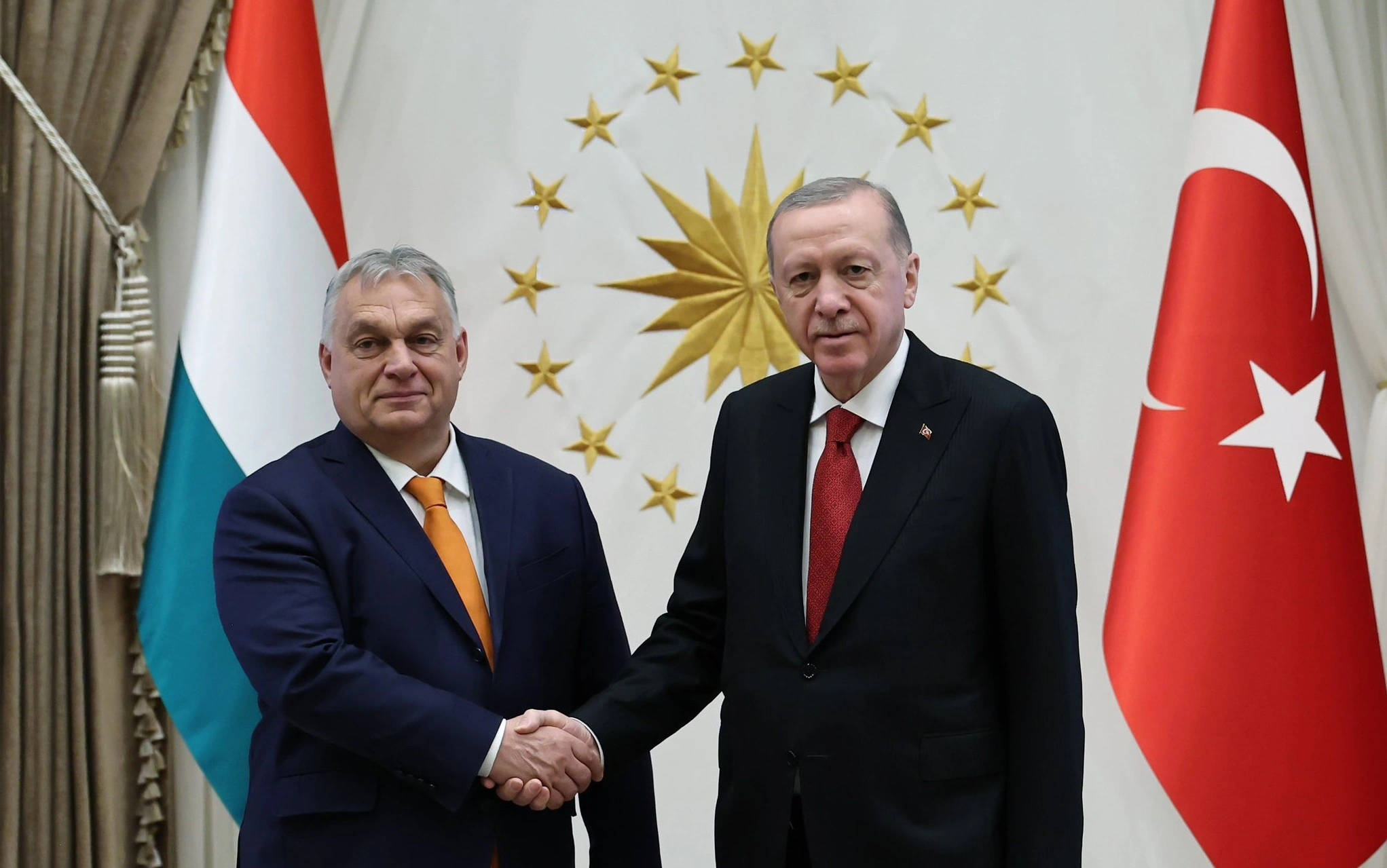 Cumhurbaşkanı Recep Tayyip Erdoğan, Macaristan Başbakanı Viktor Orban’ı, Cumhurbaşkanlığı Külliyesi‘nde