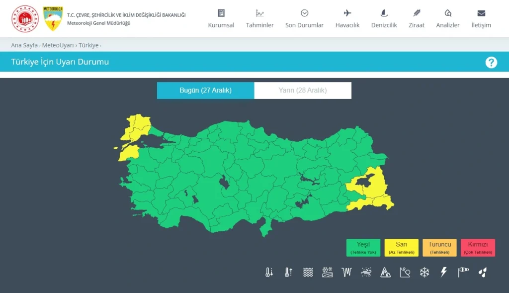 meteoroloji 8 sarı