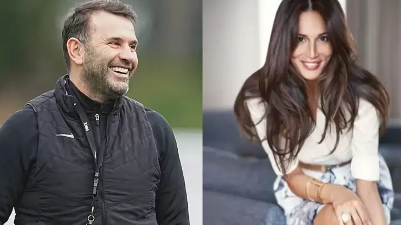   Galatasaray Teknik Direktörü Okan Buruk ve ünlü model Güzide