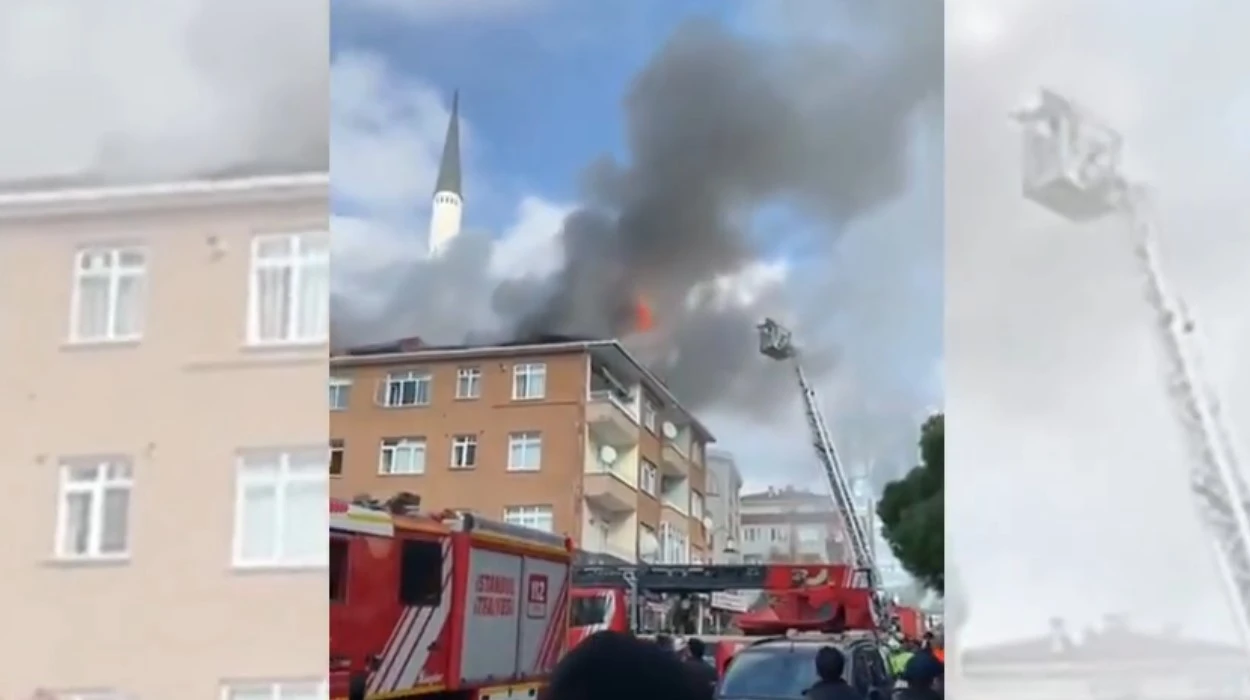 İstanbul Maltepe’de bir binanın çatı katındaki dairede çıkan yangında yaşlı