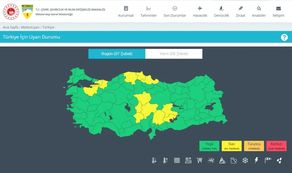 kar yağışı sarı kod 2