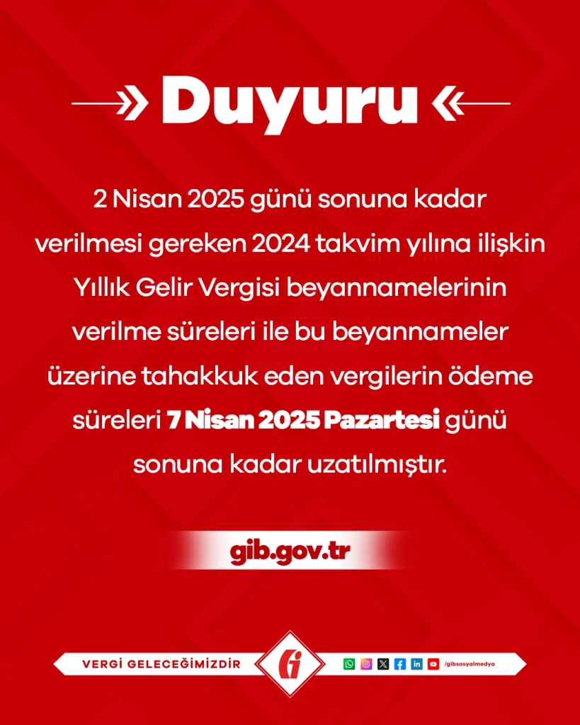 gelir vergisi duyuru