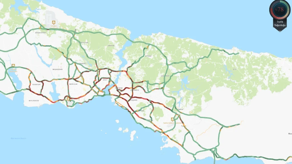 istanbul trafik yüzde 78