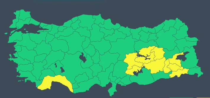11 il sarı kodlu sağanak