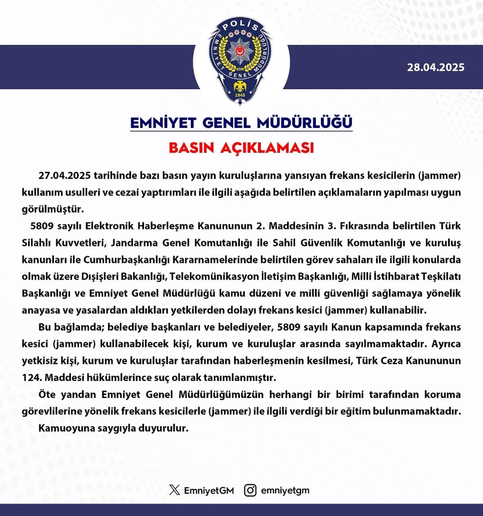 emniyet genel müdürlüğü jammer 2