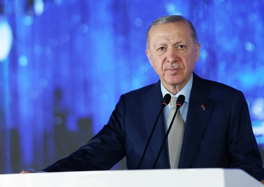 Cumhurbaşkanı Recep Tayyip Erdoğan , TÜRKSAT Gölbaşı Yerleşkesi’nde düzenlenen “TÜRKSAT