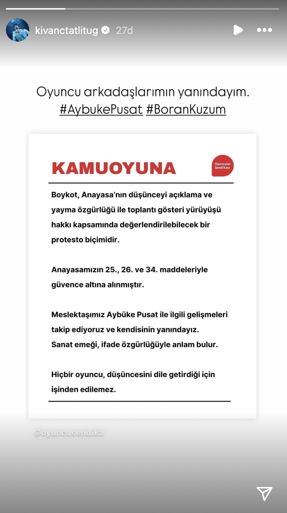Kıvanç Tatlıtuğ Aybüke Pusat ve Boran Kuzum’u Destekledi mi? Boykot Çağrısı İçin Ne Dedi?