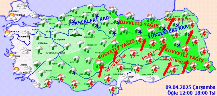 meteoroloji 32 il sarı kod