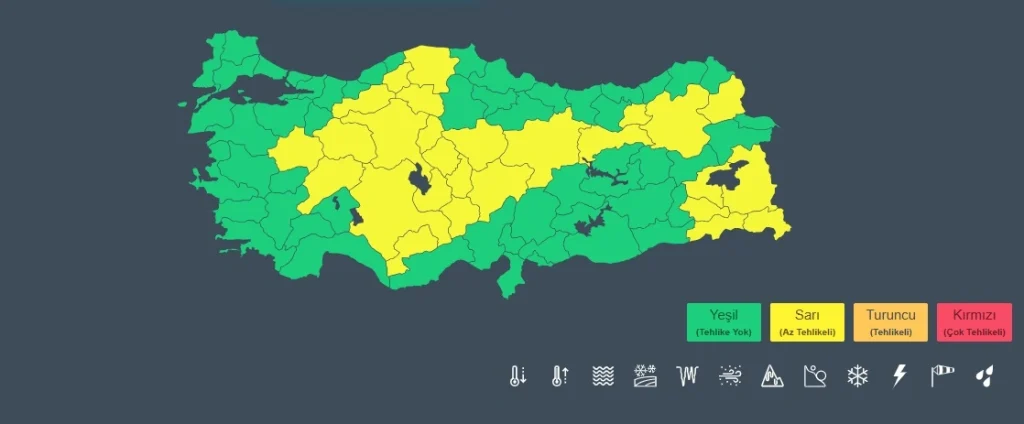 sarı kodlu uyarı 14 nisan