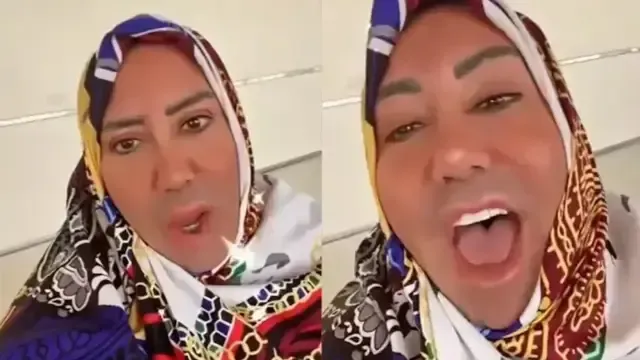 Sosyal medya fenomeni Murat Övüç, sosyal medya hesabından şal kullanarak