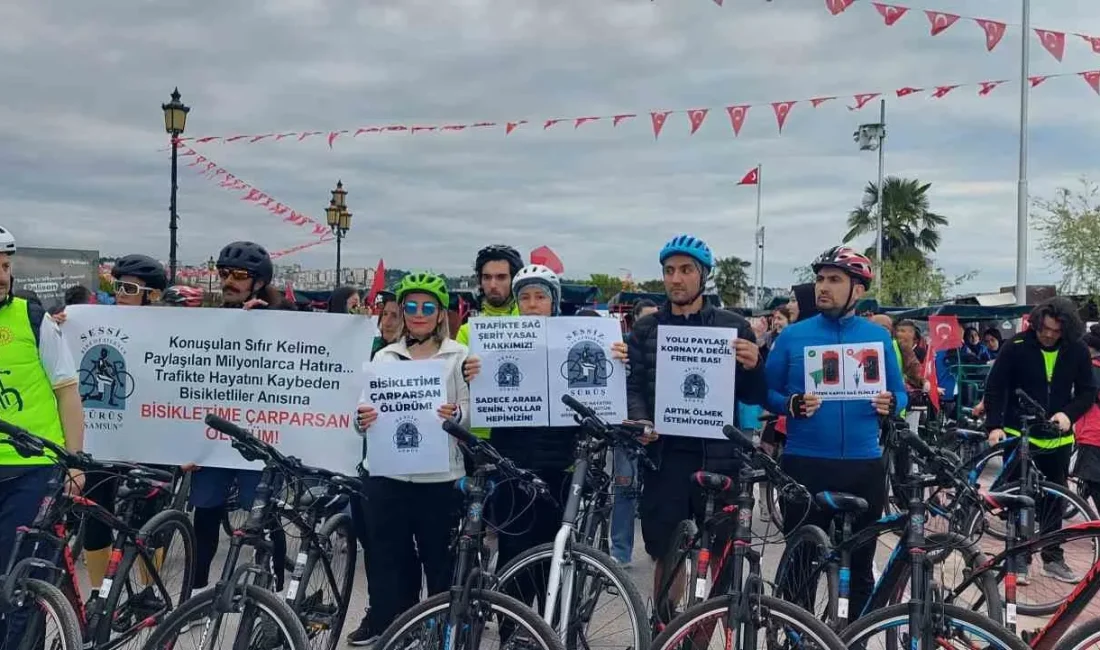 Tekirdağ’da bisiklet kazalarına dikkat çekmek amacıyla “Sessiz Sürüş” etkinliği düzenlendi.
