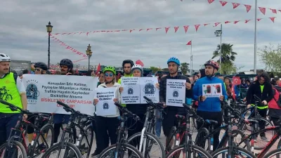 Tekirdağ’da bisiklet kazalarına dikkat çekmek amacıyla “Sessiz Sürüş” etkinliği düzenlendi.