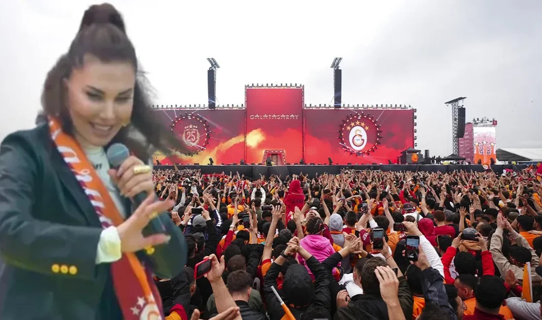 Galatasaray’ın şampiyonluk kutlamasında sahne alan Ebru Yaşar, sevilen şarkılarıyla taraftarı