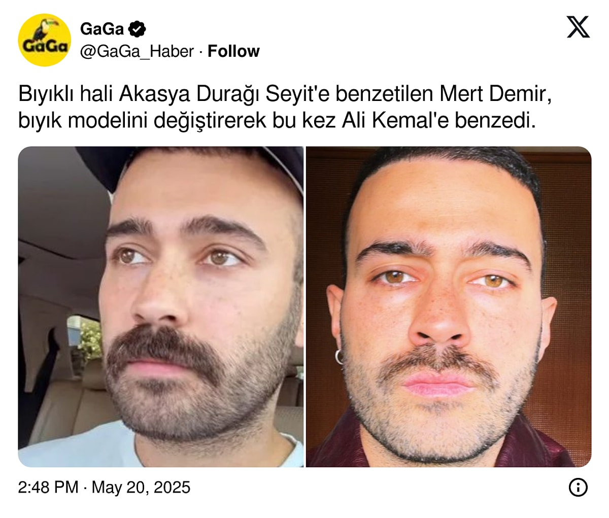 Mert Demir’in Bıyıksız Hali Yine Olay Oldu: Ali Kemal Benzetmesi Sosyal Medyayı Salladı!