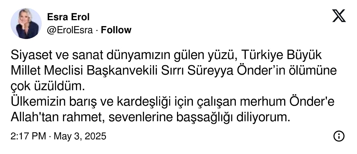 Sırrı Süreyya Önder’in Ardından Ünlü İsimlerden Mesajlar: Tatlıses, Samyeli, Kırmızıgül ve Diğerleri