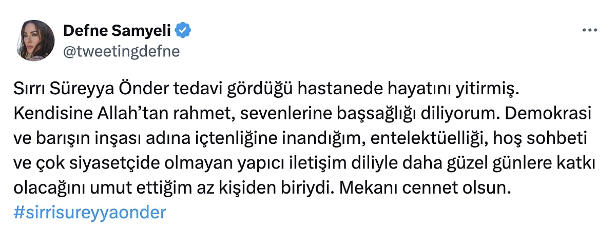 Sırrı Süreyya Önder’in Ardından Ünlü İsimlerden Mesajlar: Tatlıses, Samyeli, Kırmızıgül ve Diğerleri
