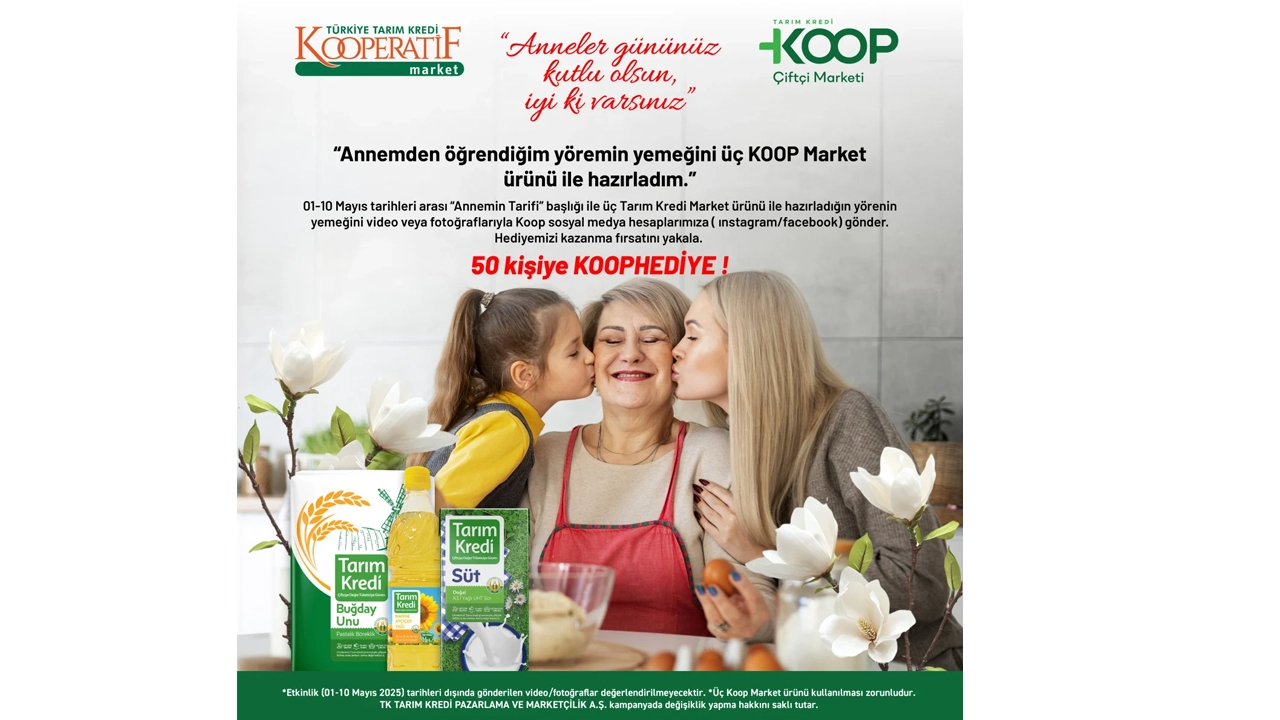 Tarım Kredi Anneler Günü Kampanyasıyla Mutfaklara Lezzet, Gönüllere Hediye Katıyor!