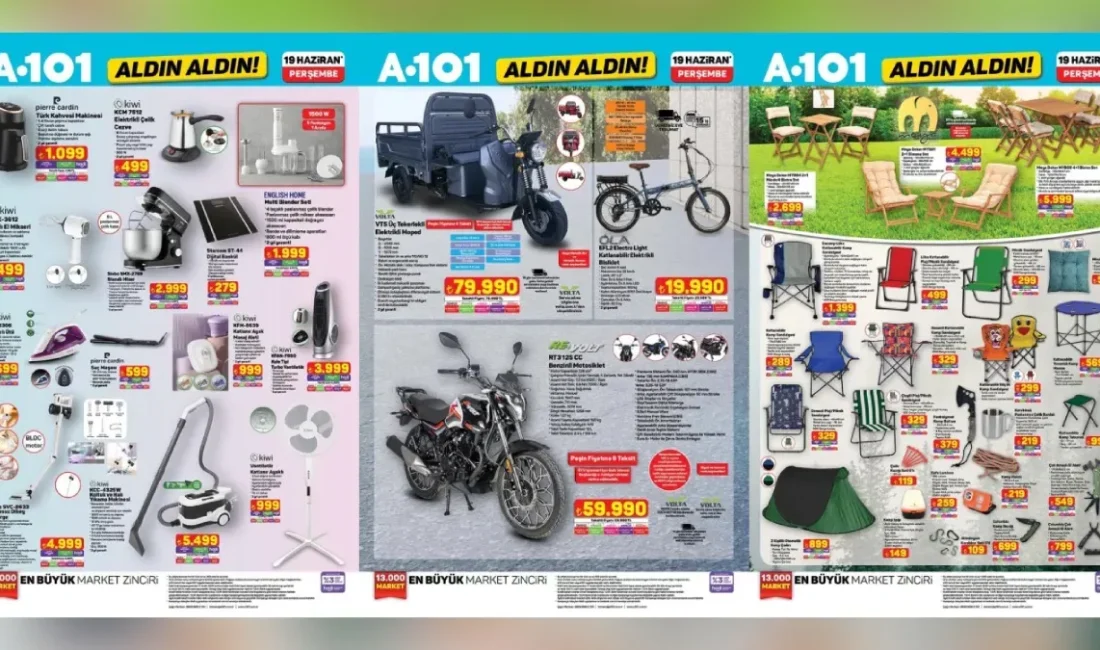 A101 19 Haziran Aktüel Kataloğu yayınlandı! Elektronik, ev tekstili, oyuncak